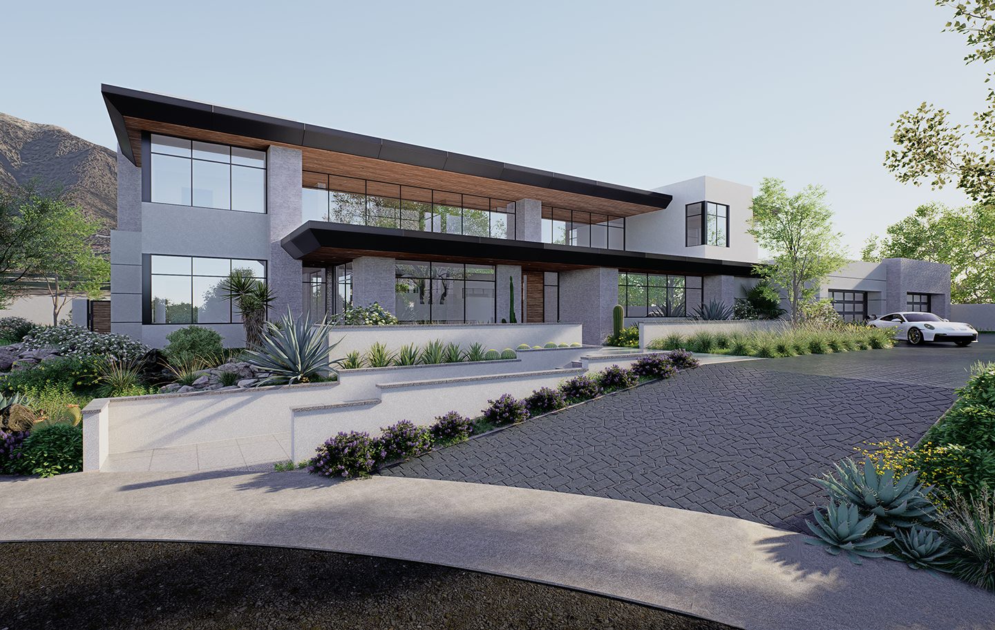 Modern luxury home exterior, Paradise Valley, Arizona